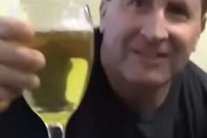Infatuated Cissy Pervert Tom Pearl Drinks His Piss