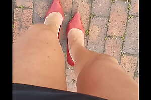 Pauline is taking a trek broadly connected with my heels and skirt