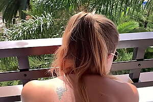 Cheating Wife Fucks On Slay rub elbows with Hotels Balcony Far Tenerife #Creampie