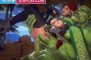 3DX Cassie x Orc Rough Fucked Heavy Cock Animated (Sound)