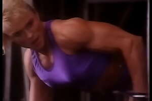 Tonya Knight FBB (Bicep Bombshell DVD) Triceps workout/Jerkoff Session