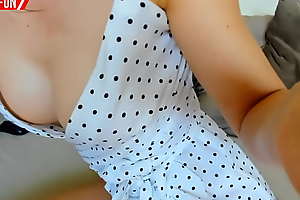I proprietorship to webcam model, polka dot dress