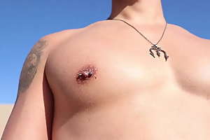 Hot Asian guy getting nipple played conclave idolize outdoors!